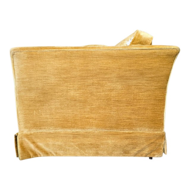 Exceptional 1970s Vintage Flexsteel Sofa - Original Harvest Gold Velvet For Sale In Denver - Image 6 of 16