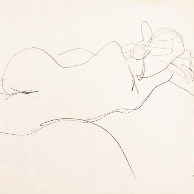 1950s 'Reclining Nude' by Victor Di Gesu, Paris, Louvre, Academie Chaumiere, California, San Francisco Art Association, Los Angeles County Museum of Art For Sale - Image 5 of 8