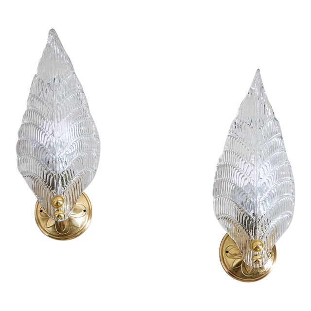 1940s Wall Lamps, Attributed to Seguso Vetri D’Arte - Pair For Sale