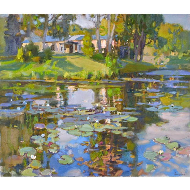 Early 21st Century Valery Bayda, The Pond, 2000s, Oil Painting on Canvas For Sale - Image 5 of 5