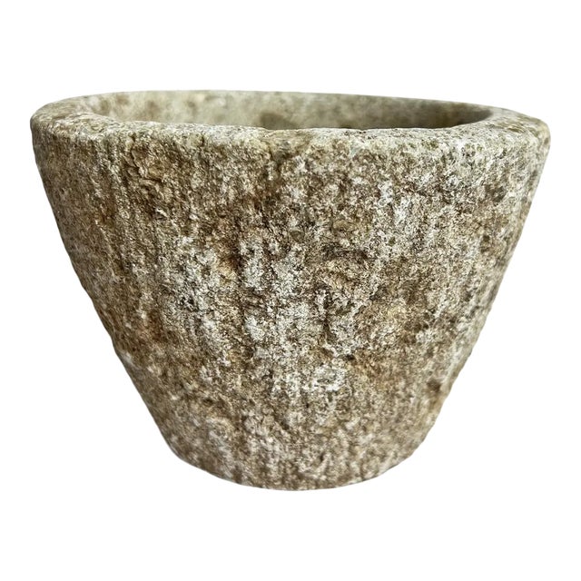 Granite Stone Vintage Outdoor/Indoor Small Decorative Bowl For Sale