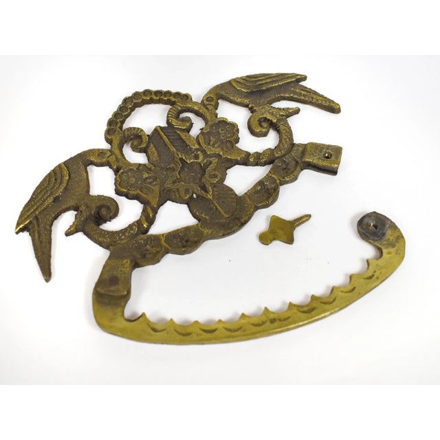 Antique Brass Fruits and Gourd Model Figurines Ornaments With Wall Hanging Rack Decor - 7 Pieces For Sale - Image 11 of 12