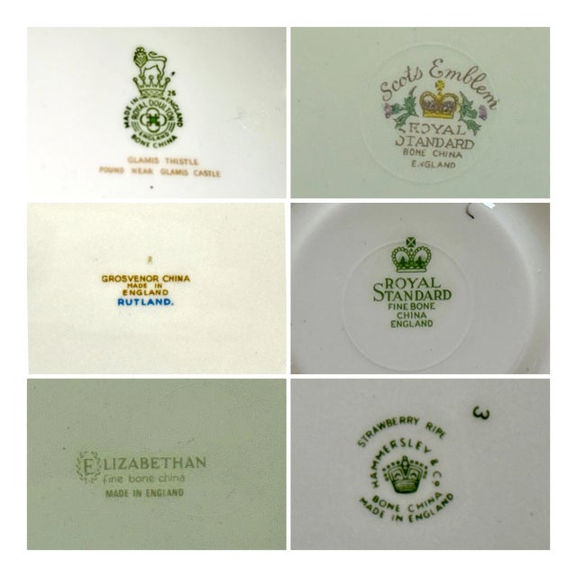 English Fine Bone China Dessert Plates - S/12 For Sale - Image 12 of 12