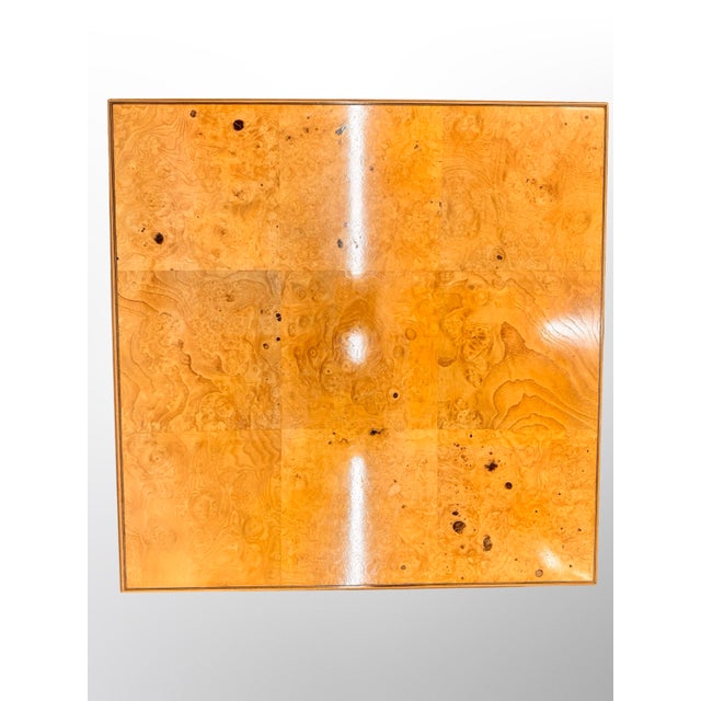 Mid-Century Modern 1970s Henredon Scene Two Burlwood Gaming Table. For Sale - Image 3 of 12