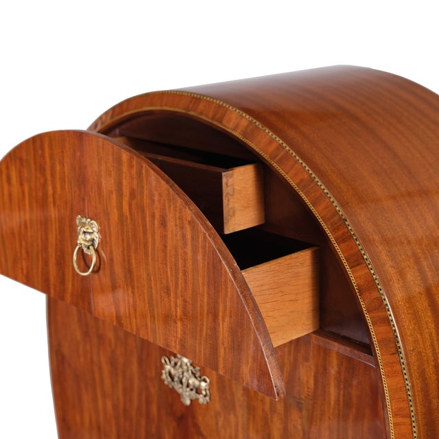 Amsterdam Lyre Secretary in Mahogany on Oak, 1870s For Sale - Image 5 of 14