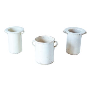 Antique Handmade Ceramic Vases, 1900, Set of 3 For Sale