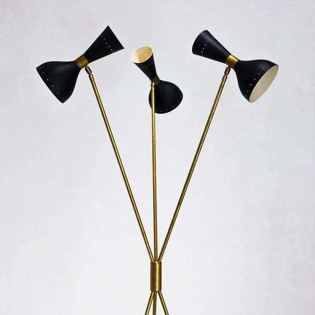 Italian Brass Floor Lamp, 1950s For Sale - Image 6 of 7