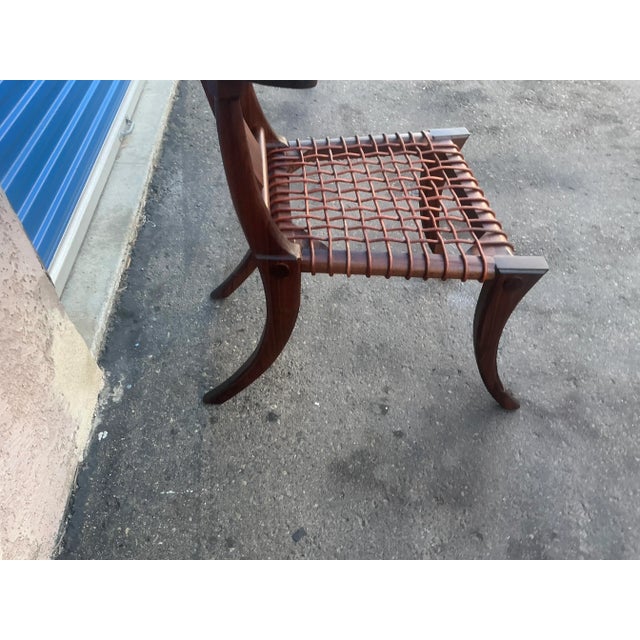 Wood Mid Century Modern Walnut Klismos Chair For Sale - Image 7 of 9
