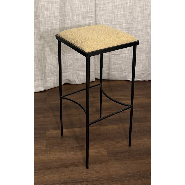 2020s Set of 4 Global Views Iron “Hammered Barstools” For Sale - Image 5 of 11