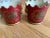 Pair of Early 20th Century French Napoleon III Style Red and Gold Toleware Cachepots For Sale - Image 4 of 12