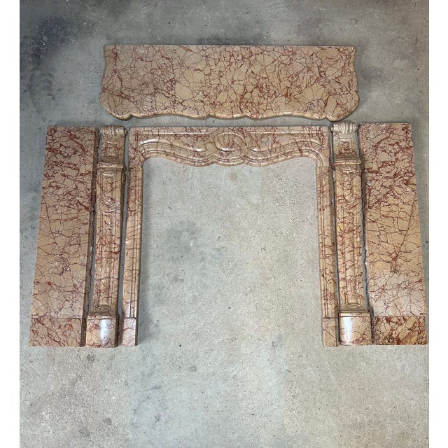 Louis XV Style Pompadour Fireplace in Yellow Trets Marble For Sale - Image 11 of 11