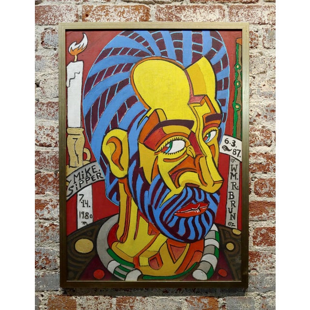 William Robert Brun -Surreal Self Portrait - Oil Painting For Sale - Image 10 of 10