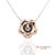 Contemporary 18k 750 Two Tone Rose and White Gold Natural Diamond Flower Pendant With Chain For Sale - Image 3 of 8