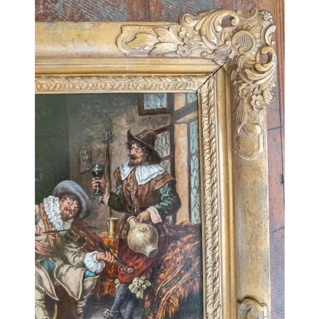 19th Century Continental European Dutch Style Tavern Genre Scene Painting, Signed For Sale - Image 4 of 16