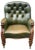 Victorian Chesterfield Chair in Green Leather For Sale - Image 4 of 9
