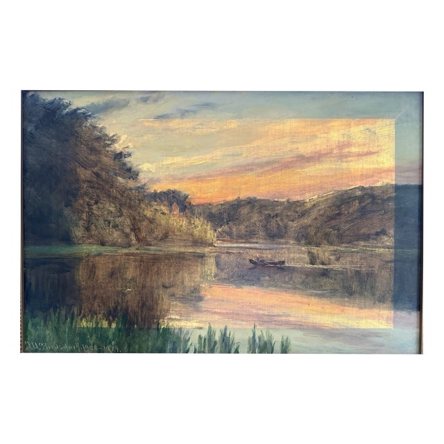 Bredsdorff Johan Ulrik Vester Skerninge, Lake Landscape, 1924, Oil on Canvas For Sale