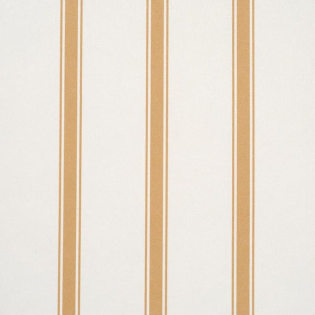 Traditional Schumacher Westerly Stripe Wallcovering In Marigold For Sale - Image 3 of 6