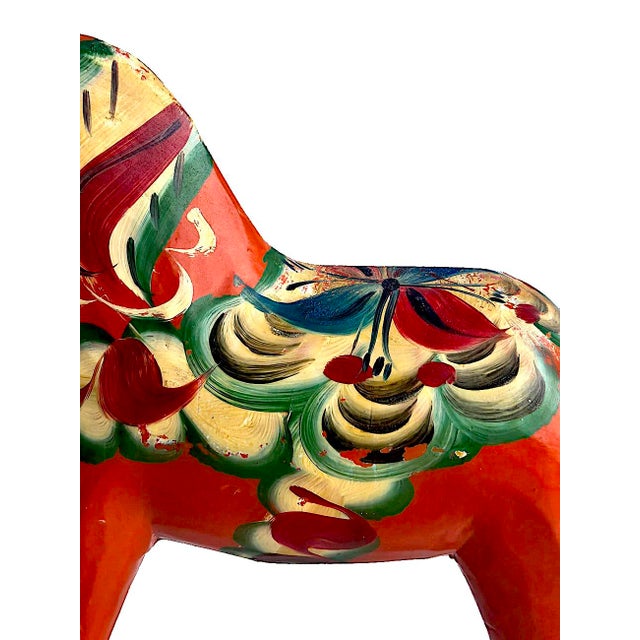 Vintage Swedish Folk Art Wood Dalah Horse For Sale - Image 9 of 13