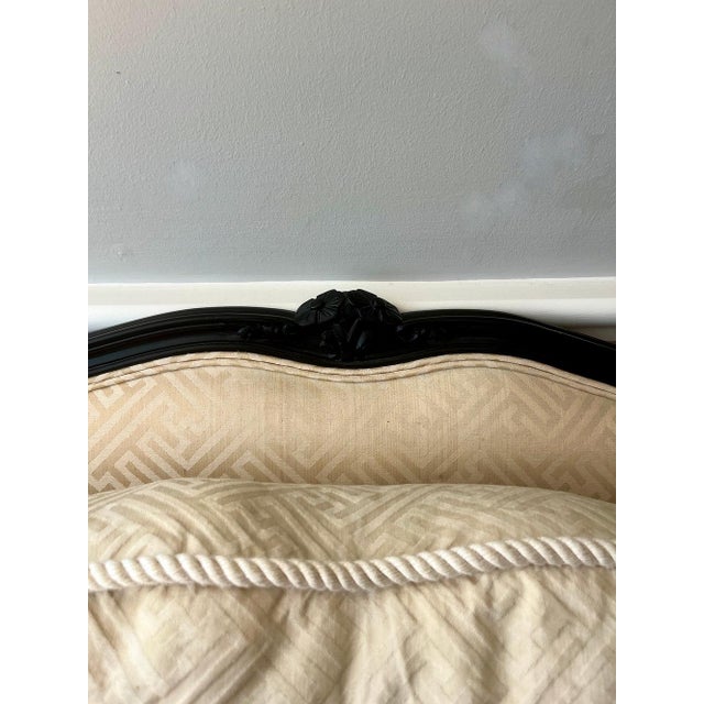 Vintage Black Lacquered Bergère For Sale In Nashville - Image 6 of 6