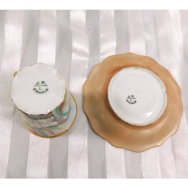 1990s Jean Pouyat Limoges Signed Chocolate Pot Set With Hand Painted Daffodils For Sale - Image 17 of 18