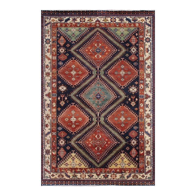 Pasargad Home Kazak Navy Wool Area Rug- 6' 8'' X 10' 3'' For Sale