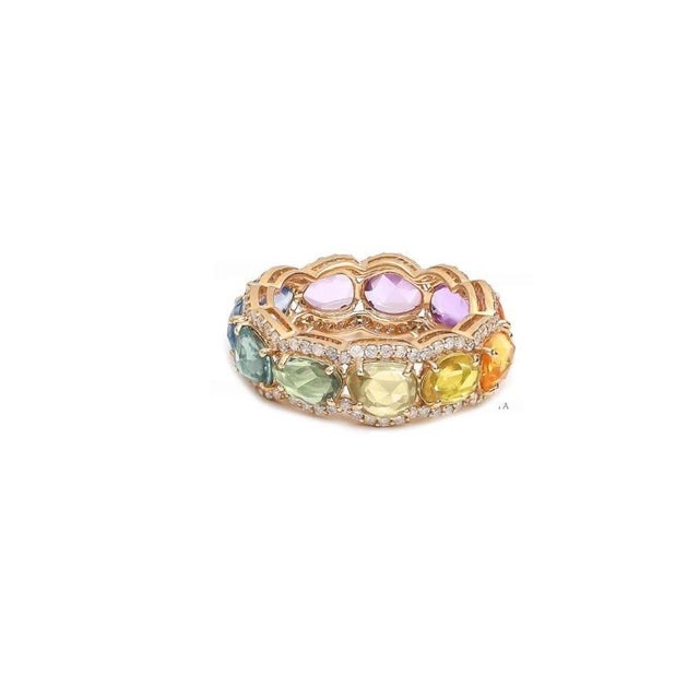 Natural rainbow sapphire ring in 14k gold For Sale - Image 11 of 18