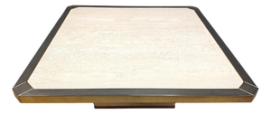 Vintage 23kt Gold and Travertine Coffee Table from Belgochrom, 1970s