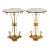 Late 20th Century A Pair of French Empire Style GUERIDONs, Brass Side Tables, Marble-Top End Tables For Sale
