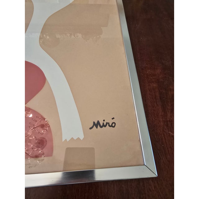 1960s Vintage Mid Century Modern Plate-Signed Reproduction Print After Miro For Sale In Boston - Image 6 of 9