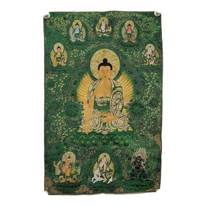 Mid 20th Century Xizang Embroidery and Brocade Thangka Thousand-Hand Guanyin Painting - Wall Art - Hand Painted Buddhist Sacred Scroll