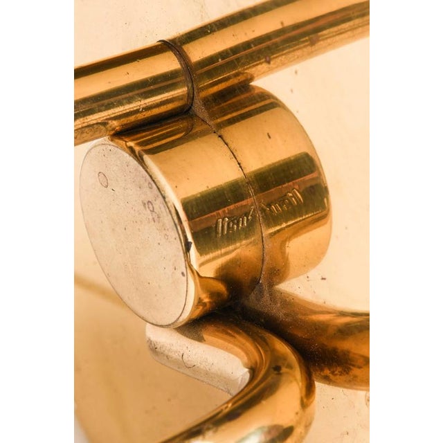 Gold Scandinavian Modern Floor Lamp in Brass, 1950s For Sale - Image 8 of 9