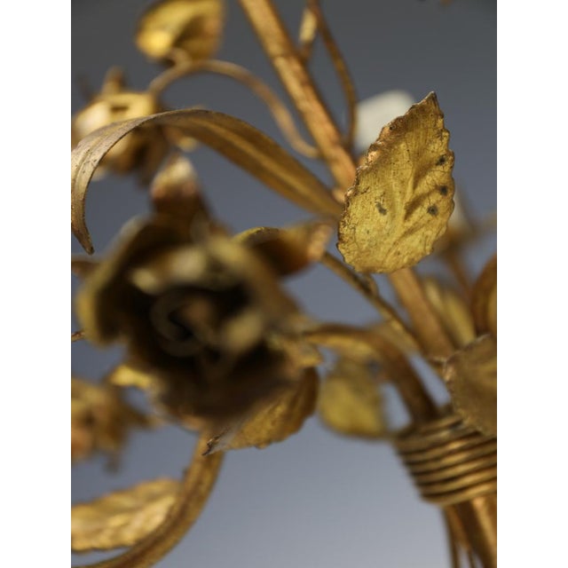 Gold Hans Kögl Hollywood Regency Gilt Rose & Wheat Five-Arm Chandelier, 1970s For Sale - Image 8 of 15