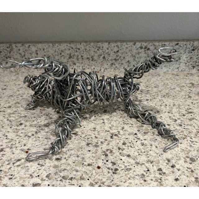 Two Hand-Made Wire Dog Sculptures by Christopher Shoemaker For Sale - Image 6 of 10