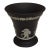 Vintage MCM Wedgwood Black Jasperware Trumpet Vase For Sale