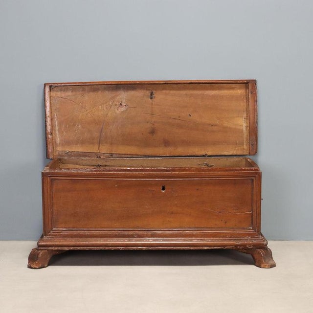 Walnut Chest with Wrought Iron Handles, Italy, Late 18th Century For Sale - Image 4 of 13