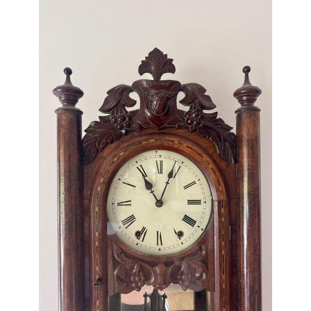 Mid 19th Century Walnut Drop Dial Wall Clock, 1860 For Sale - Image 5 of 9