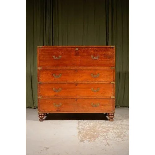 Anglo Indian Teak Secretaire, 1870 For Sale - Image 5 of 12