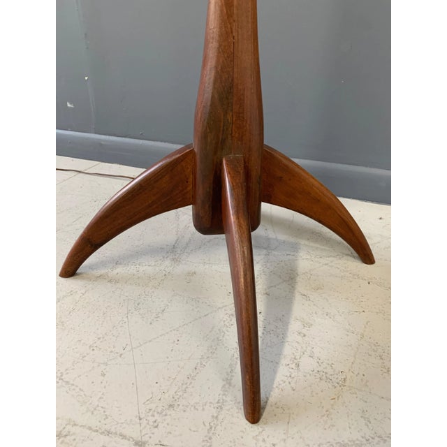 Phillip Lloyd Powell Walnut Studio Hand Carved Floor Lamp in the Style of Phillip Lloyd Powell For Sale - Image 4 of 10