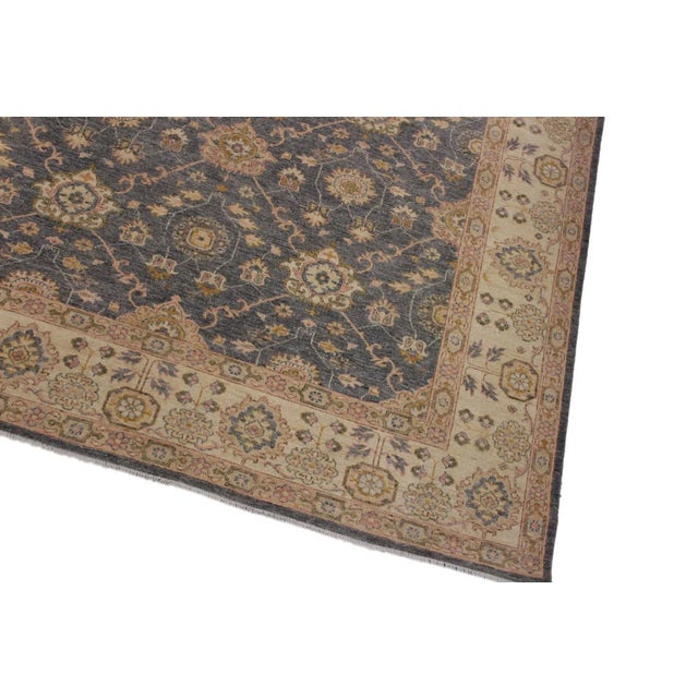 Contemporary 1990s Boho Chic Grey Wool Rug - 8′1″ × 9′9″ For Sale - Image 3 of 8