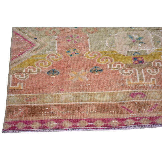Vintage Turkish Anatolian Hand Knotted Wool Rug, 3'3''x8'4'' For Sale - Image 4 of 5