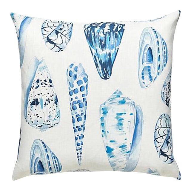 The House of Scalamandré Coquina Outdoor Pillow, Porcelain For Sale