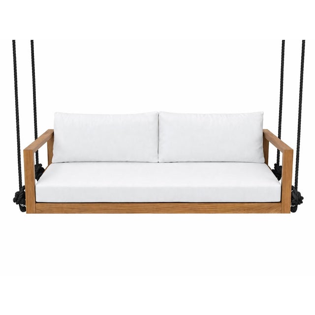 ModHaven Bimini Teak Swing Bed - Outdoor Porch Swing With Cushions For Sale - Image 11 of 13