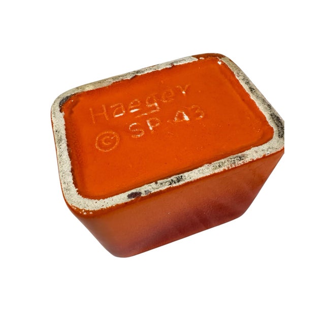1950s Little Vintage Haeger Orange Rectangular Pot Sp-43 For Sale - Image 5 of 9
