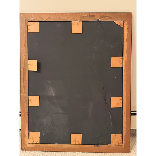 Traditional Large Antique Carved Wood Beveled Mirror With Ornate Frame For Sale - Image 3 of 6