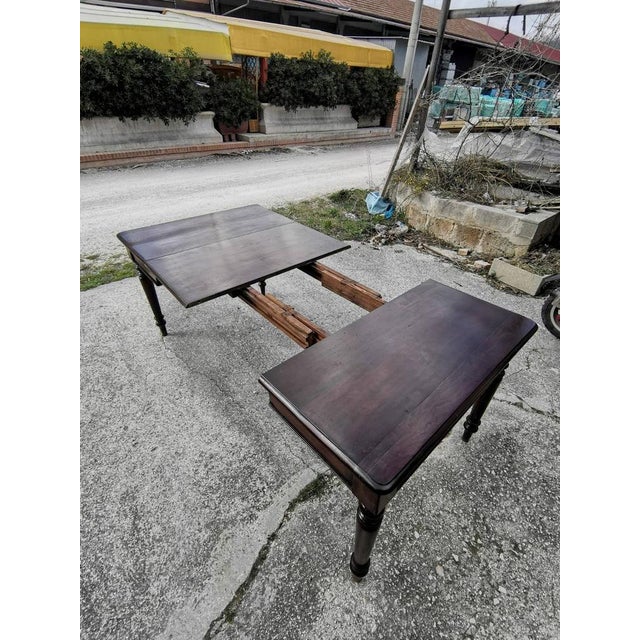 Brown Extendable England Table, 1890s For Sale - Image 8 of 18
