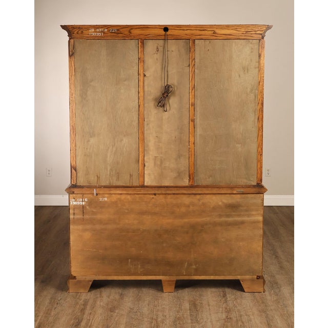 Ethan Allen Traditional Oak Lighted China Cabinet For Sale - Image 17 of 18