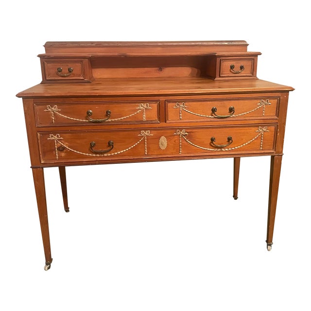 Vintage French Pine Dressing Chest With Decorative Swags For Sale