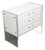 Mid Century Modern Chest Drawers Dresser 3 Drawer Lucite White 1970s Retro MCM For Sale