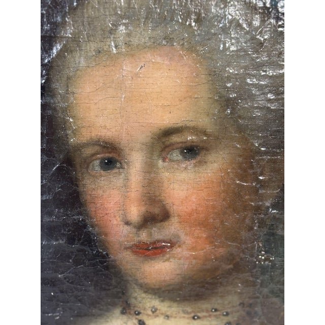 German School Artist, Portrait of a Woman Adorned with Jewelry, 18th Century, Oil Painting on Panel, Framed For Sale - Image 3 of 12