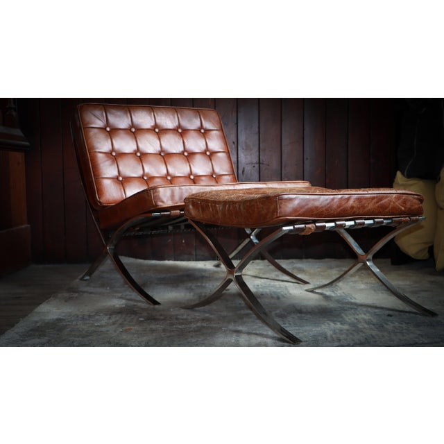 Early 21st Century Set of Halo Armchair and Ottoman in Leather by Timothy Oulton, 2010s For Sale - Image 5 of 17